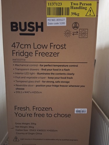 Bush free standing fridge - free,